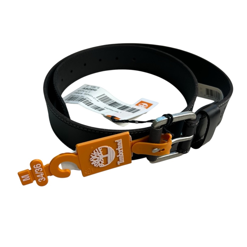 Timberland Men's NEW Black Leather Belt Size Medium 34/36